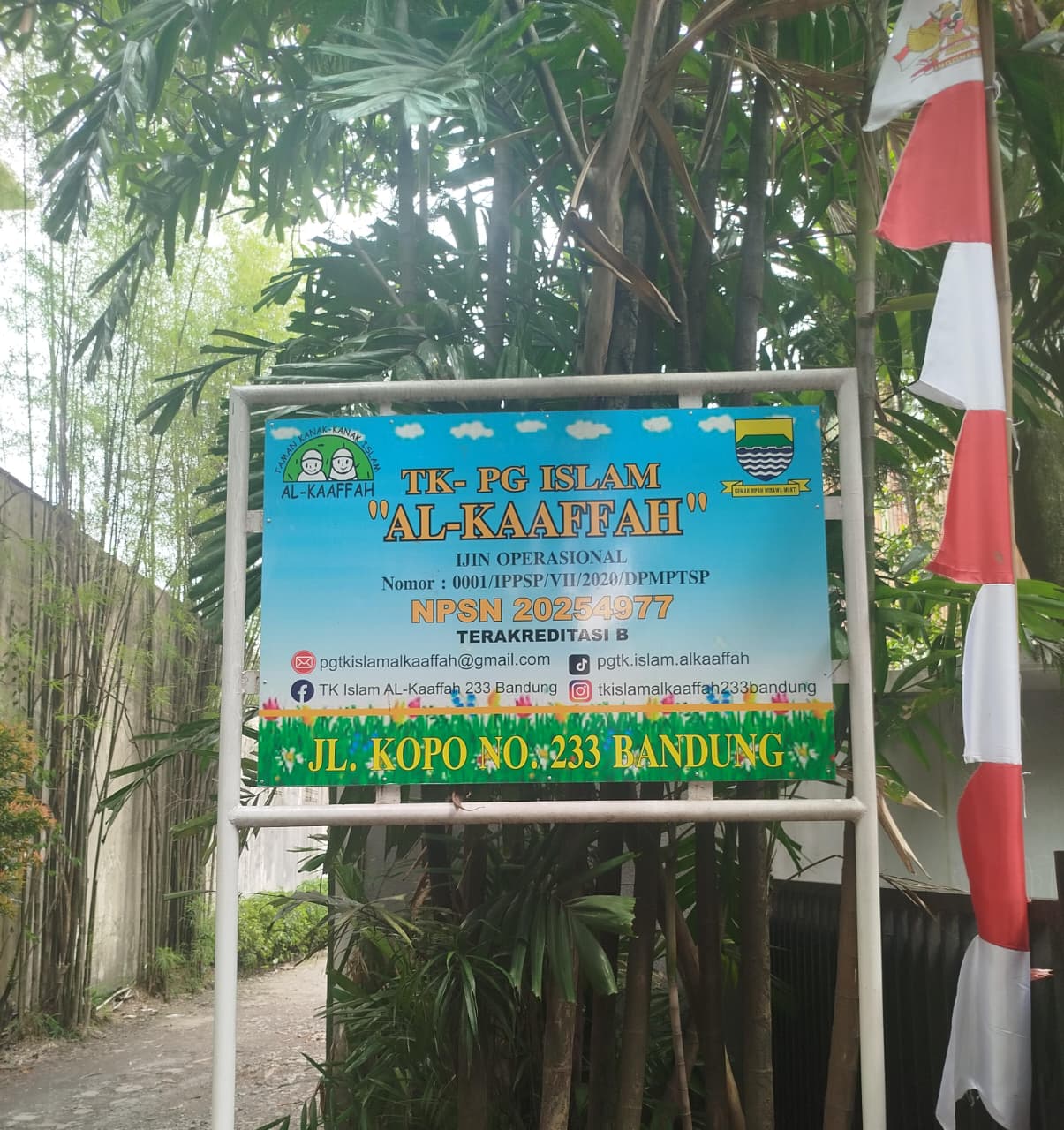 Plang Sekolah TK Islam AL-Kaaffah
