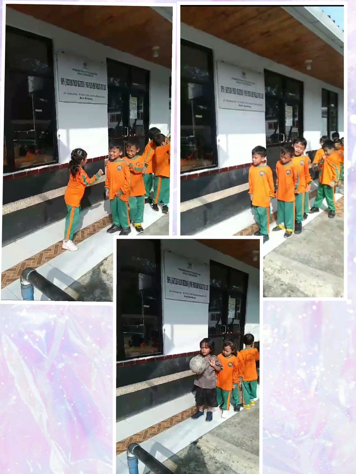 Main Tangkap Bola di halaman sekolah