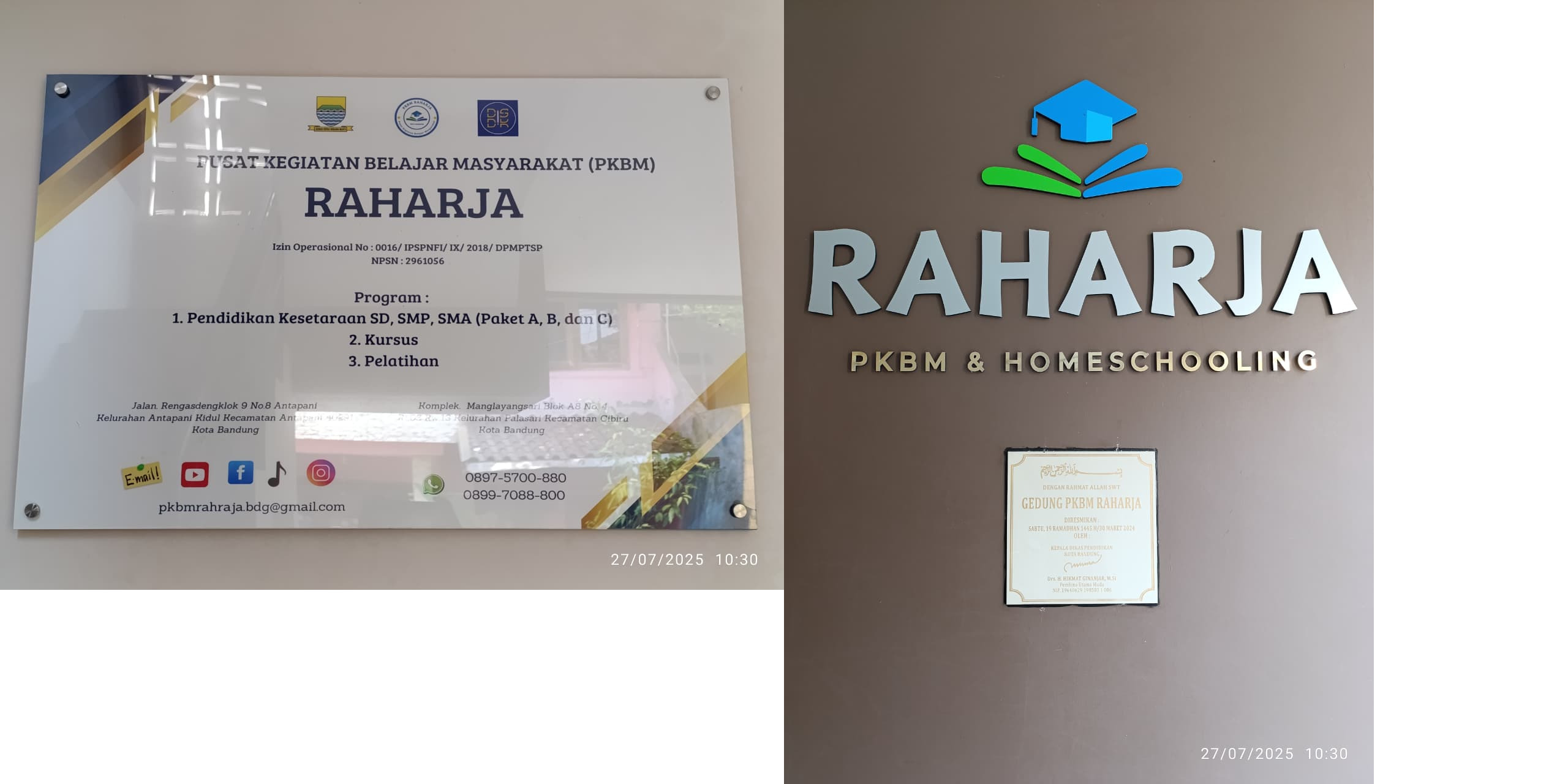 Plang PKBM Raharja